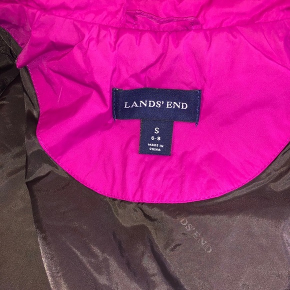 Lands End Quilted Brown Puffer Vest Size Small 6-8 - Picture 5 of 7